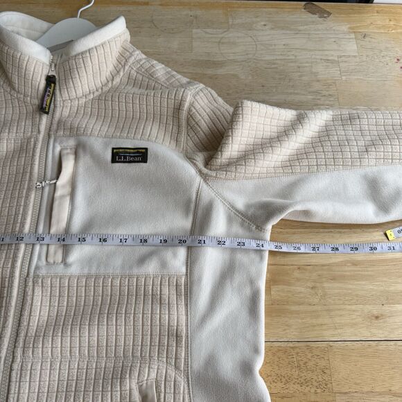 L.L. Bean Jacket Mountain Classic Windproof Fleece Full Zip Outdoors Bone Sz 1X - Picture 7 of 12